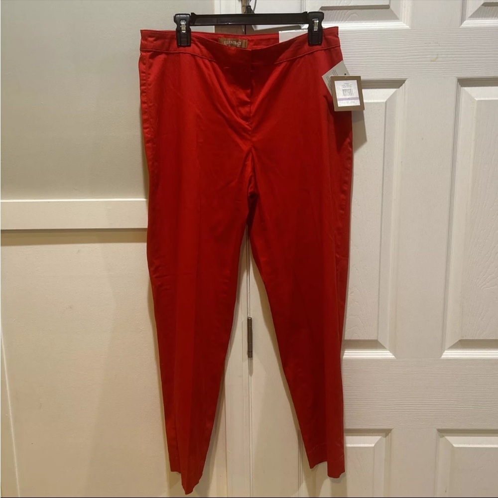 NWT Ellen Tracy Betty Slim Ankle Pants Size 6 Color: Lipstick Red